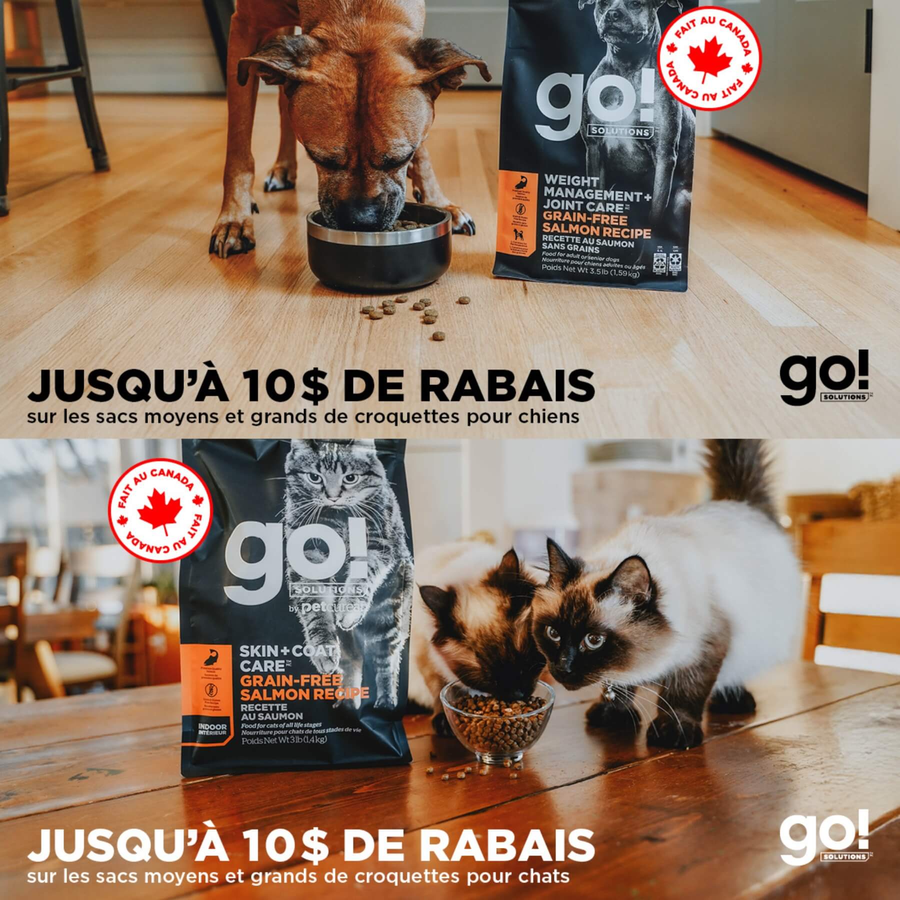 Nourriture go! solutions chiens et chats en rabais