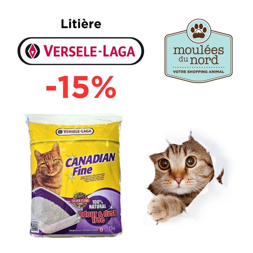 Escompte sur la litière agglomérante Versele-Laga pour chat