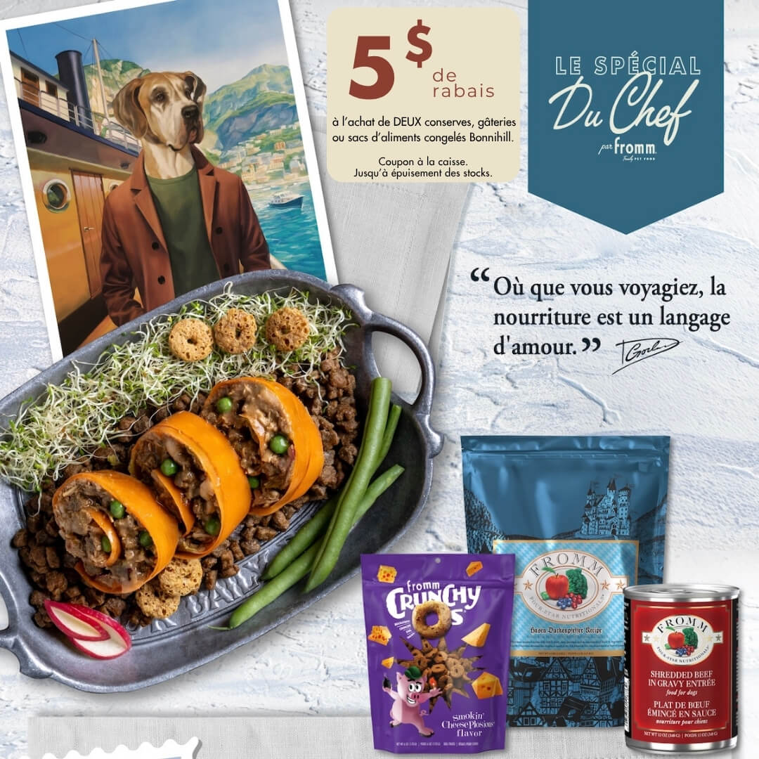 Gros rabais sur les conserves, gâteries et nourriture Bonnihill pour chiens
