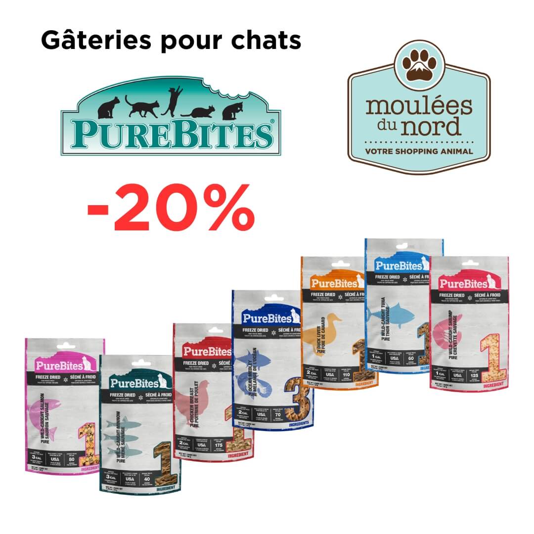 PureBites gâteries lyophilisée pour chat en escompte