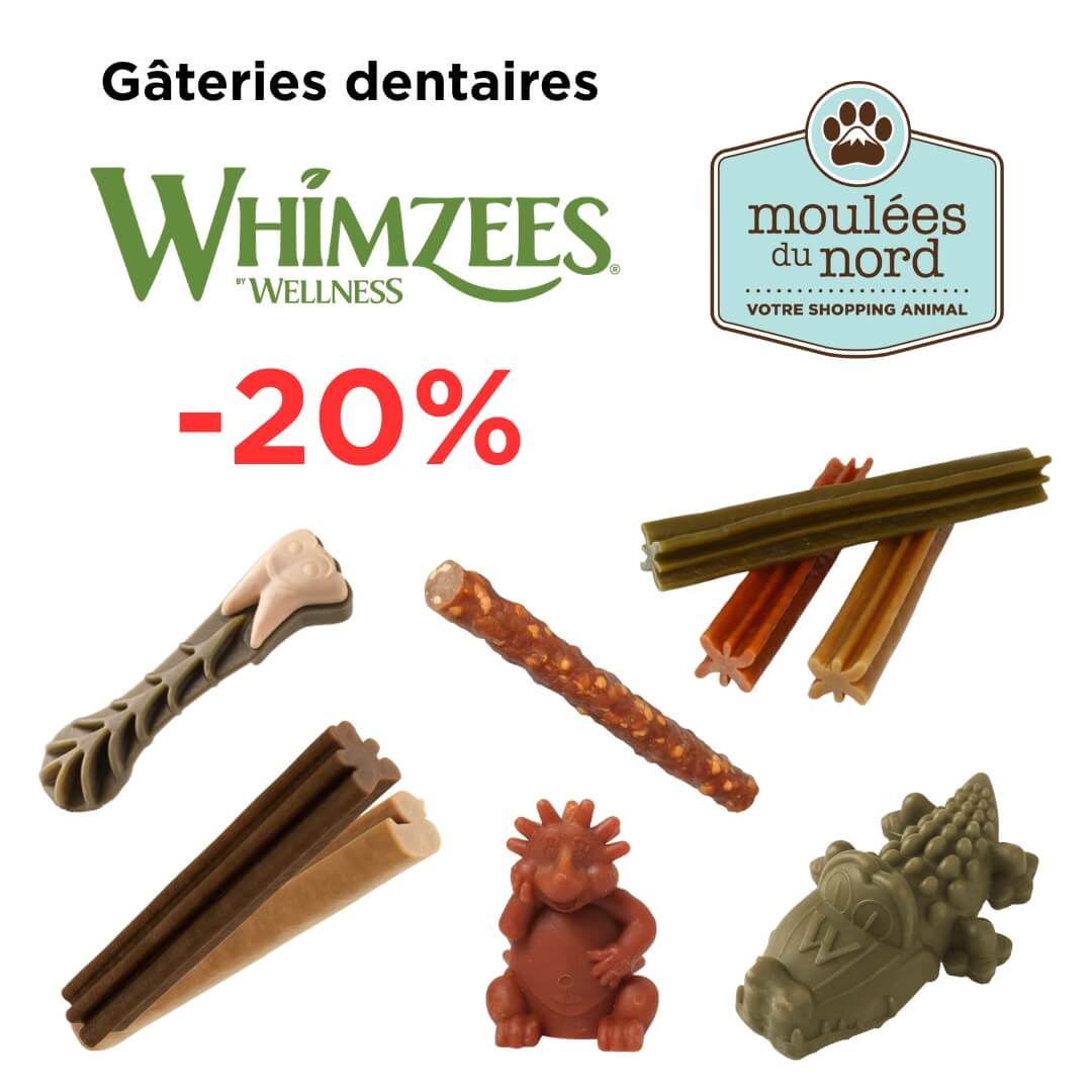 Gâteries dentaires Whimzees pour chien en rabais