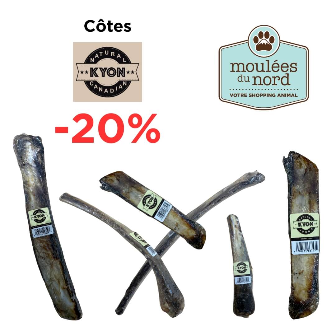 Promotion sur les os côtes Kyon pour chiens Moulées du Nord