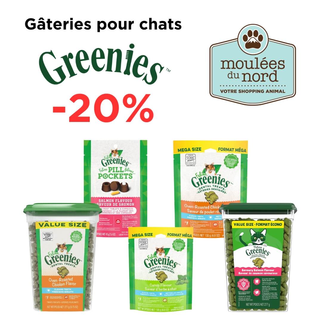 Promotion sur les gâteries et pill pockets Greenies chats