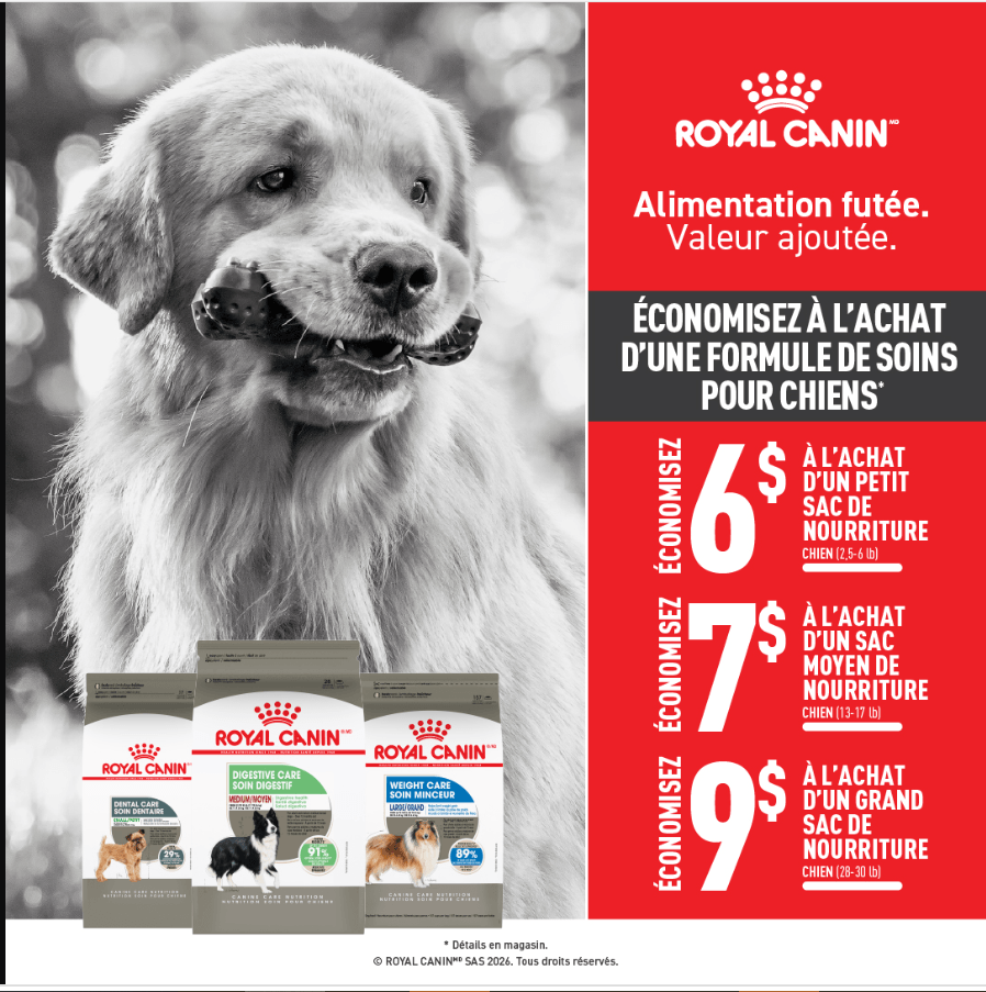 Économisez sur Royal Canin formules soins pour chiens aux Moulées du Nord