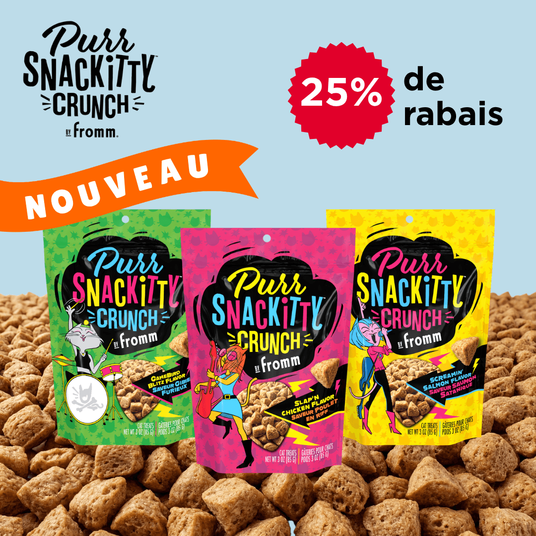 Rabais énormes sur les nouvelles gâteries Fromm pour chats chez Moulées du Nord octobre 2026