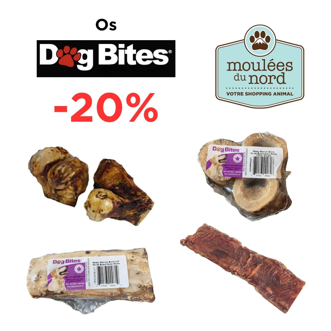 Os DogBites pour chiens en promo pour novembre chez Moulées du Nord