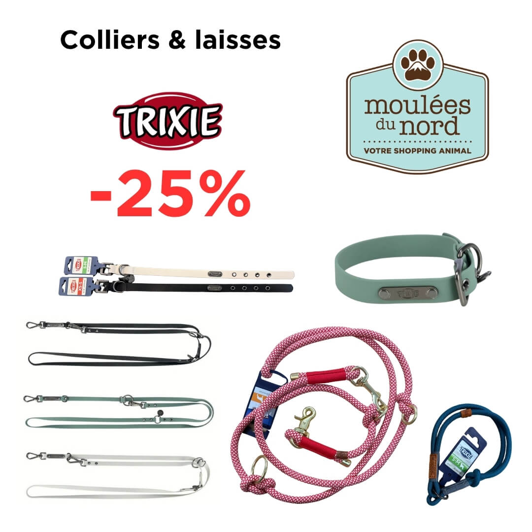 Colliers et laisses Trixie en promotion chez Moulées du Nord